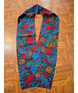 Vintage Fashion Scarf Long Multicolor Floral 1980s Neck Belt Sash Scarf ... - £3.86 GBP
