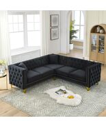 82&quot; Velvet Corner Sofa, L-Shaped Sectional, 5-Seater - $19,851.86 MXN