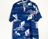 Vintage Sears Hawaiian Fashions Men’s Blue Button Top Shirt Shell Conch M - $49.99