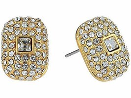 Vince Camuto Gold Tone Pave Stud Earrings Nwt - £25.65 GBP