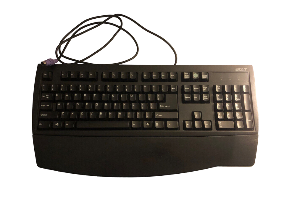 Computer Keyboard PS/2 Serial PC ACER English Wired KB-2971 - Black Qwerty Keys - $19.80