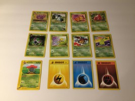 12 Vintage Pokemon Trading Cards Pokemon Energy Vileplume Weezing Endivie SJPP-9 - £3.98 GBP