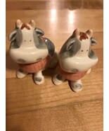 VINTAGE Cows Calf’s SALT &amp; PEPPER SHAKERS GEORGE Good Fabrizio 1985 Korea - $9.02 CAD