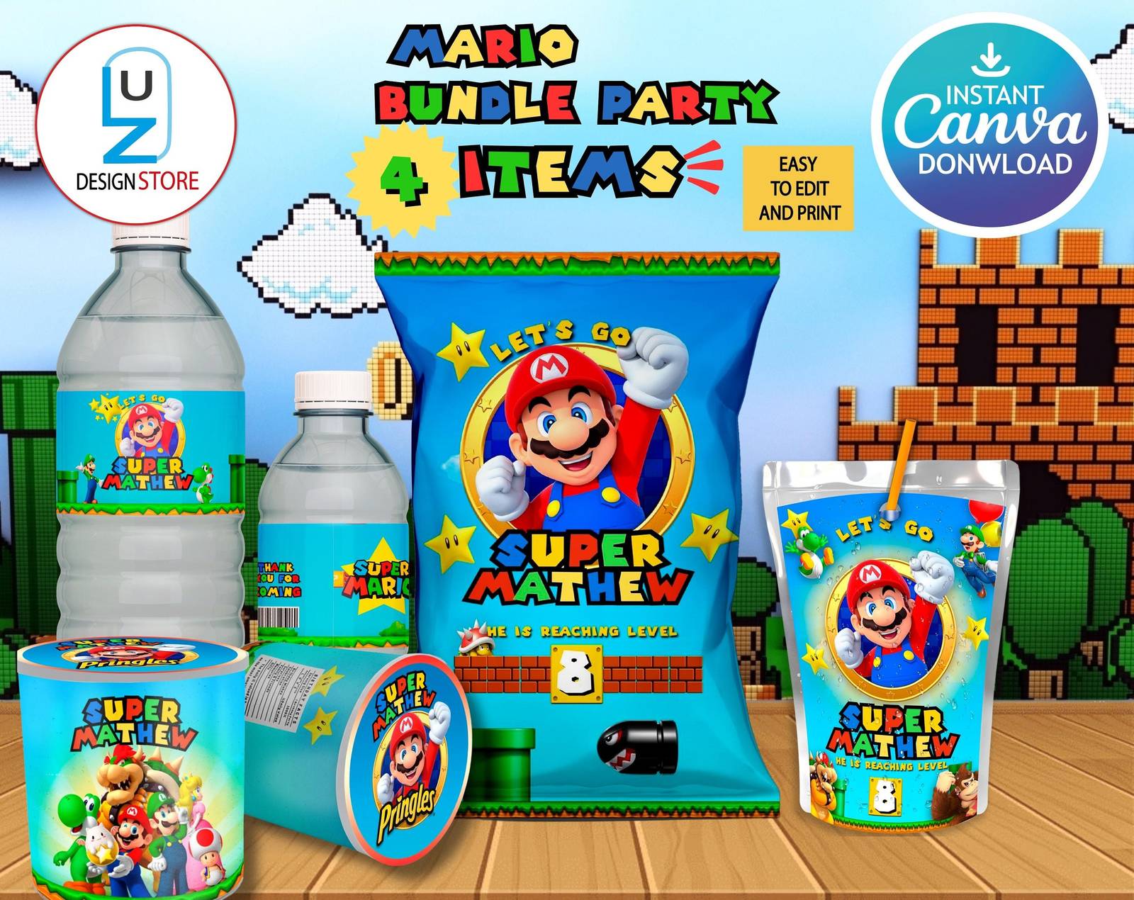 Super Mario Bundle Printables, Super Mario Decorations, Super Mario ...