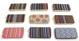 Ladies Guatemala Style Cloth Wallet Boho Hippie Clutch With Zipper Bills... - $14.49