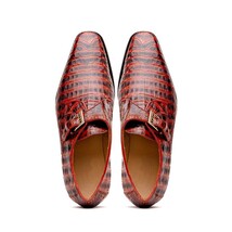 Genuine caiman crocodile Shoes Rovigo Cognac Straps image 5