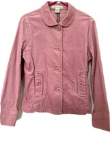 Bamboo Traders Womens Pink Corduroy Button Up Jacket Side Pockets Size Medium - £14.15 GBP