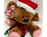 Ty Beanie Buddy Pooky the Stuffed Animal Bear Brown Santa Hat Gift Chris... - £43.11 GBP