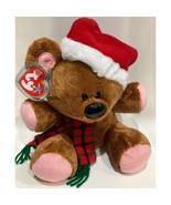 Ty Beanie Buddy Pooky the Stuffed Animal Bear Brown Santa Hat Gift Chris... - £43.21 GBP