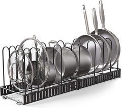 Vdomus Expandable Rack For Under Cabinet With 4 Diy Storage, Black Metal - £41.32 GBP