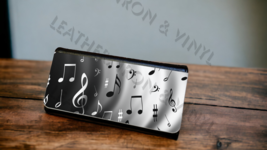 Women&#39;s Trifold Wallet - Music Notes Black and White Design - £19.94 GBP