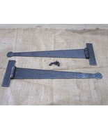 2 Ex Large Strap T Hinges 18&quot; Tee Hand Forged Gate Barn Rustic Medieval ... - $82.21 CAD