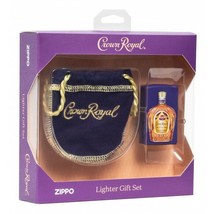 Zippo Gift Set - Crown Royal with Pouch, Texture Print on Purple Matte - £40.08 GBP