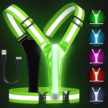 Led Reflective Vest Running Gear, 5 Lights Colors High Visibility Reflective Run - £28.74 GBP