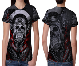 Dark Skull Bikers Womens Printed T-Shirt Tee - $14.53+