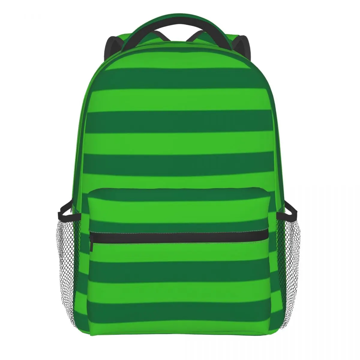 Green Line Stripes Backpack Student Christmas Elf Costume Lightweight Ba... - $138.73