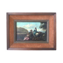 Painting Antique Dutch Oil On Canvas Ladies Fine Art 18th Century Framed Baroque - £7,941.87 GBP