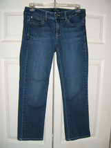 White House Black Market Blanc Crop Leg Size 4 Ladies Blue Jeans - £13.38 GBP