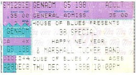.38 Special Marshall Tucker Ticket Stub December 31 1988 House Of Blues - $24.74