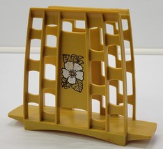 Vintage Plastic Kitchen Table Floral Napkin Holder Mustard Yellow 1970s - €10,24 EUR