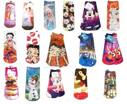 Disney Socks Ladies Disney Betty Boop Hello Kitty Frozen Minnie Cinderella - £10.18 GBP