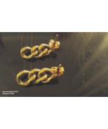 MUCHV 18CT GOLD PLATED STAINLESS STEEL CHAIN LINK EARINGS - $174.19 MXN