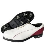 Nike Verdana Last White/Red Leather Lace Up Golf Shoes Soft Spikes - Wom... - $783.29 MXN