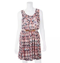 IZ Byer Dress Womens Large Blouson Ruffle Southwest Sleeveless Pink Scoop Neck - £10.82 GBP
