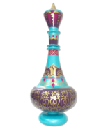 LT436 Dream Jennie Genie Hand Painted Mouth-Blown Glass Aqua Turquoise B... - £53.06 GBP