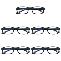 5 Packs Unisex Rectangular Frame Reading Glasses Classic Readers for Men Women - £8.78 GBP