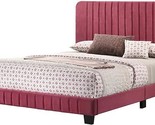 Glory Furniture Lodi Velvet Upholstered Queen Bed in Cherry - $285.99
