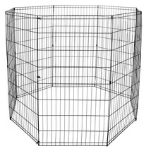 48&quot; Dog Playpen Crate 8 Panel Fence Pet Play Pen Exercise Puppy Kennel Cage Yard - £54.23 GBP