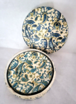 Vintage Alcohol Proof Paper Mache Floral Round Coasters Set/6 With Box Japan - £15.22 GBP