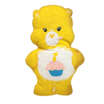 12&quot; Vintage Yellow Birthday Care Bear Stuffed Animal Plush Fabric Sew Pillow Toy - £19.29 GBP