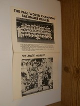 1966 WORLD CHAMPION BALTIMORE ORIOLES TEAM Photo and Dave Mcnally Photo ... - £5.58 GBP