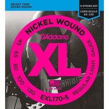 D&#39;Addario EXL170-5 XL Nickel Round Wound 5-String Long Bass Strings - $49.99