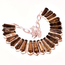 Smoky Quartz Pencil Gemstone Handmade Ethnic Gifted Necklace Jewelry 18&quot; SA 1878 - £14.25 GBP