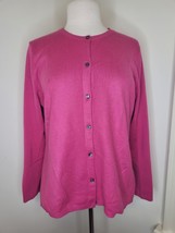 Land&#39;s End women&#39;s Thin Knit Cardigan sweater size large pink - £11.10 GBP