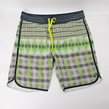 Volcom Board Short Men 32&quot; to 34&quot; Scallaid Unlined Trunks Beach Surf Aged Fabric - £11.00 GBP