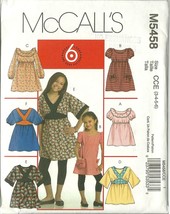 McCall&#39;s Sewing Pattern 5458 Girls Top Dress Size 3 4 5 6 New  - £7.85 GBP