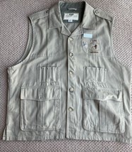 Boyt Harness Co Shooting Vest Men&#39;s 2XL Tan Utility Button Up Cotton Hun... - $35.53