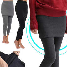 Stretchy Leggings with Skirt - Women&#39;s Slim Fitting Stretch Leggings with Fashio - £14.03 GBP+
