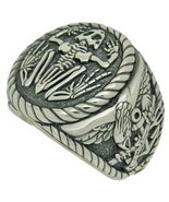 Frogman Combat Diver Navy Seals Scuba Sterling Silver Men's Ring Military - $148.80