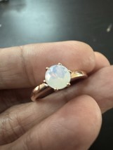 585 14K RG Stamped Minimalist Moon Stone Gemstone Size 7 Ring - $911.17 MXN