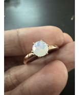 585 14K RG Stamped Minimalist Moon Stone Gemstone Size 7 Ring - $911.17 MXN