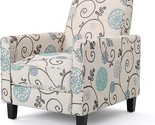 Christopher Knight Home Dufour White and Blue Floral Fabric Recliner 26.... - $378.99