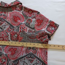 Blue Diamond Women's Paisley Red & Gray Blouse Top Size 20 image 8