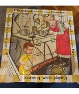 2 Vintage Playskool 6-Piece Wood Puzzles - New Dress &amp; Grandmother&#39;s Kit... - $739.80 MXN