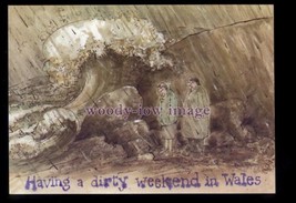 BES119 - Raining - Having a Dirty Weekend in Wales! - comic postcard by Besley - $1.90