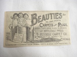 1896 The Russell Carpet Co. Ad, Chicago Featuring 3 Babies - £6.28 GBP